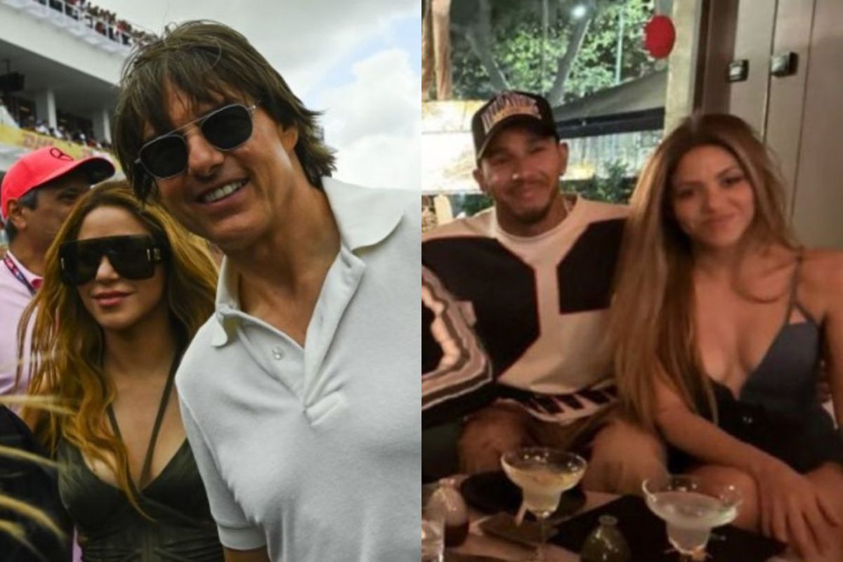 Tom Cruise e Shakira no GP de Fórmula 1 em Miami; Shakira e Lewis Hamilton em jantar