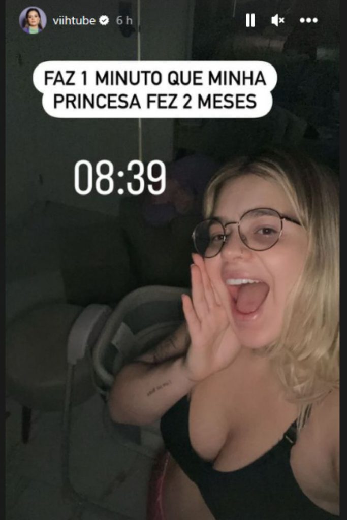 Viih Tube celebra dois meses da filha, Lua