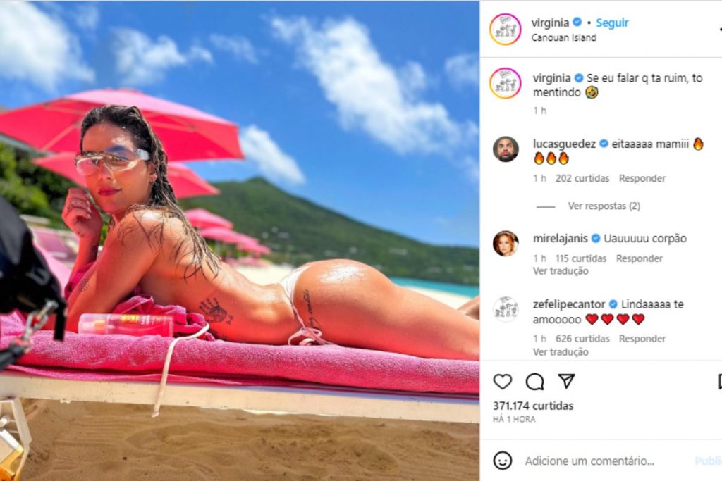 Virginia Fonseca exibido bumbum volumoso ao tomar sol