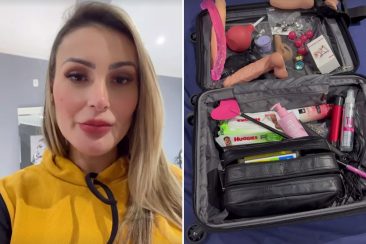 Andressa Urach abre 'mala do sexo' e dá aula para os seguidores