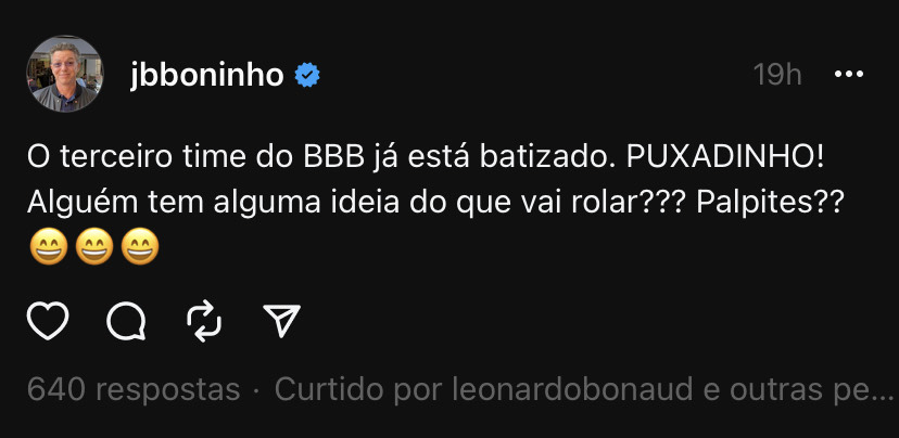 Boninho no Threads