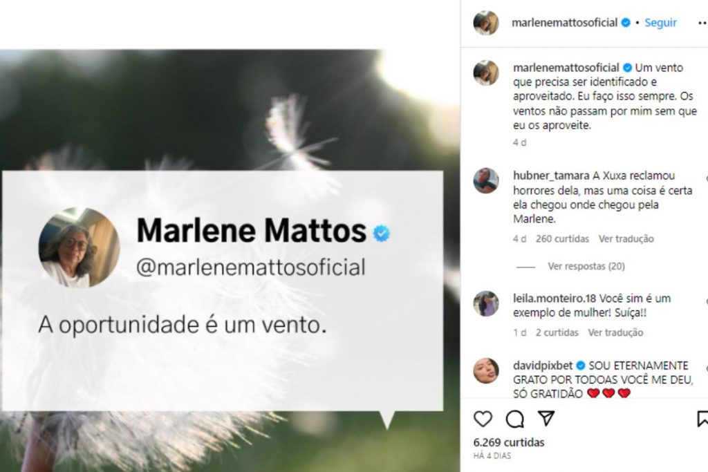 indireta de marlene mattos no instagram