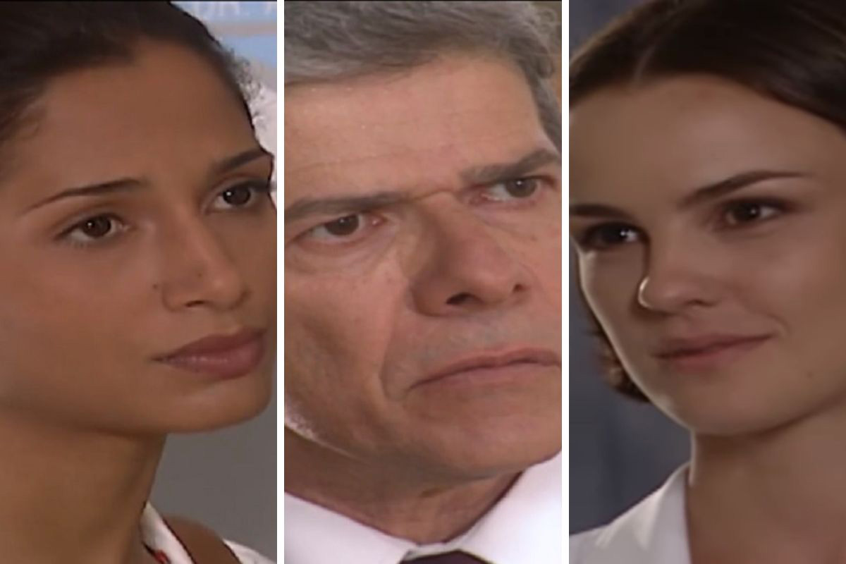 Luciana (Camila Pitanga), César (José Mayer) e Laura (Carolina Kasting) em Mulheres Apaixonadas