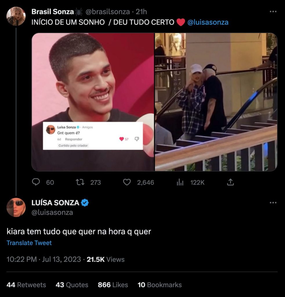 Tweet de Luisa Sonza