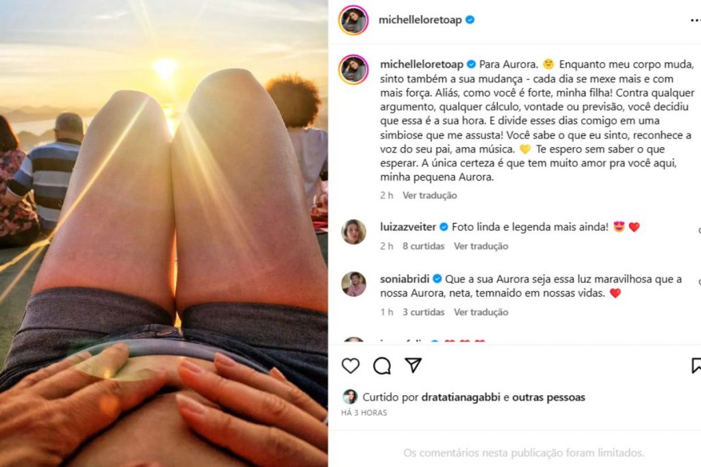 Post da carta de Michelle Loreto para a filha que vai nascer