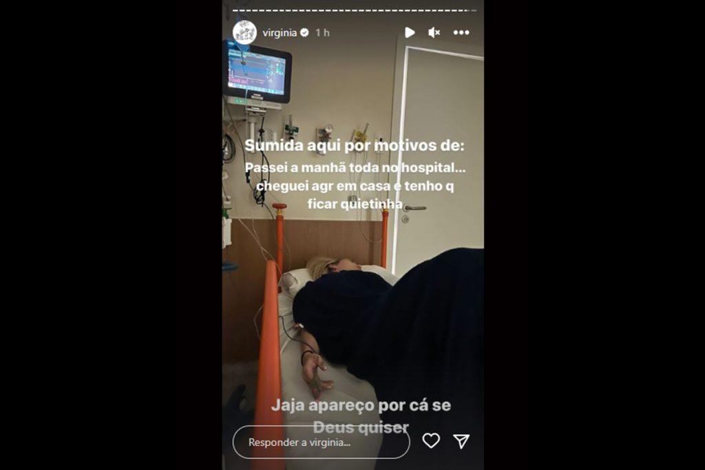 Virginia Fonseca surge em cama de hospital