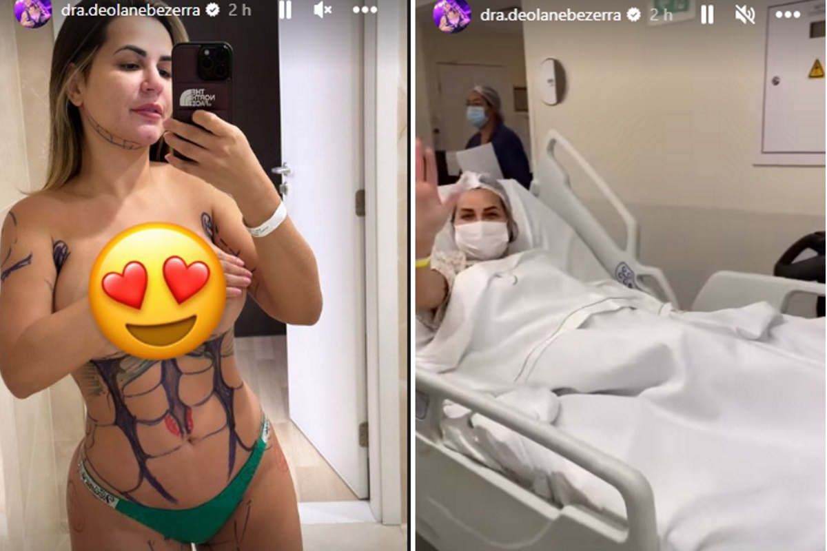 Deolane Bezerra no hospital para fazer lip hd