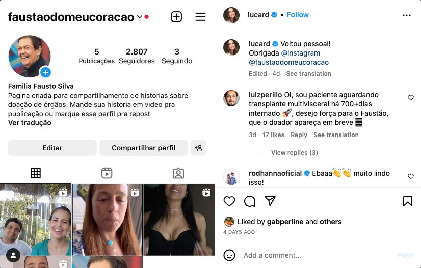 Luciana Cardoso comemora volta da página Faustão do meu coração