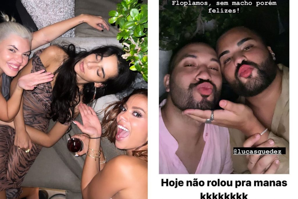 Marina Sena dormiu na festa e Lucas Guedez posou com Gil do Vigor