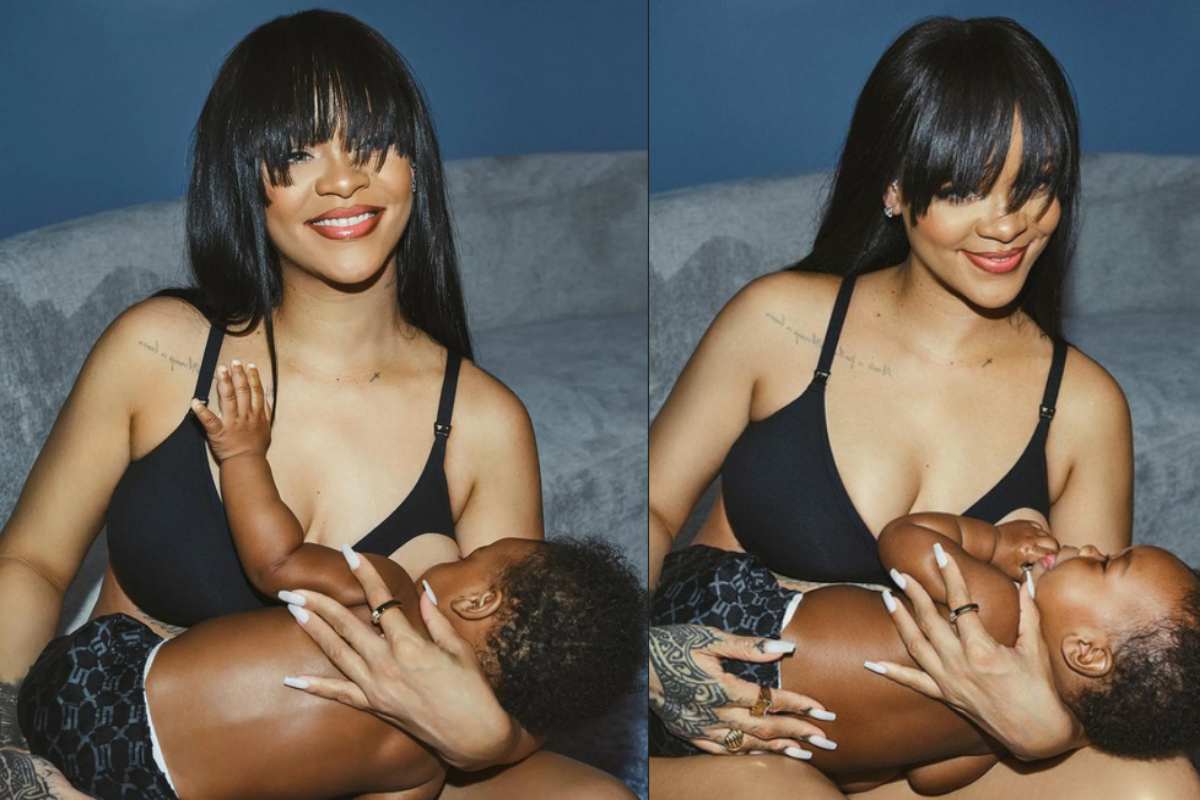 Rihanna posa com o filho para campanha da Savage X Fenty