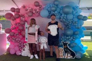 Serena Williams e Alexis Ohanian em chá revelação
