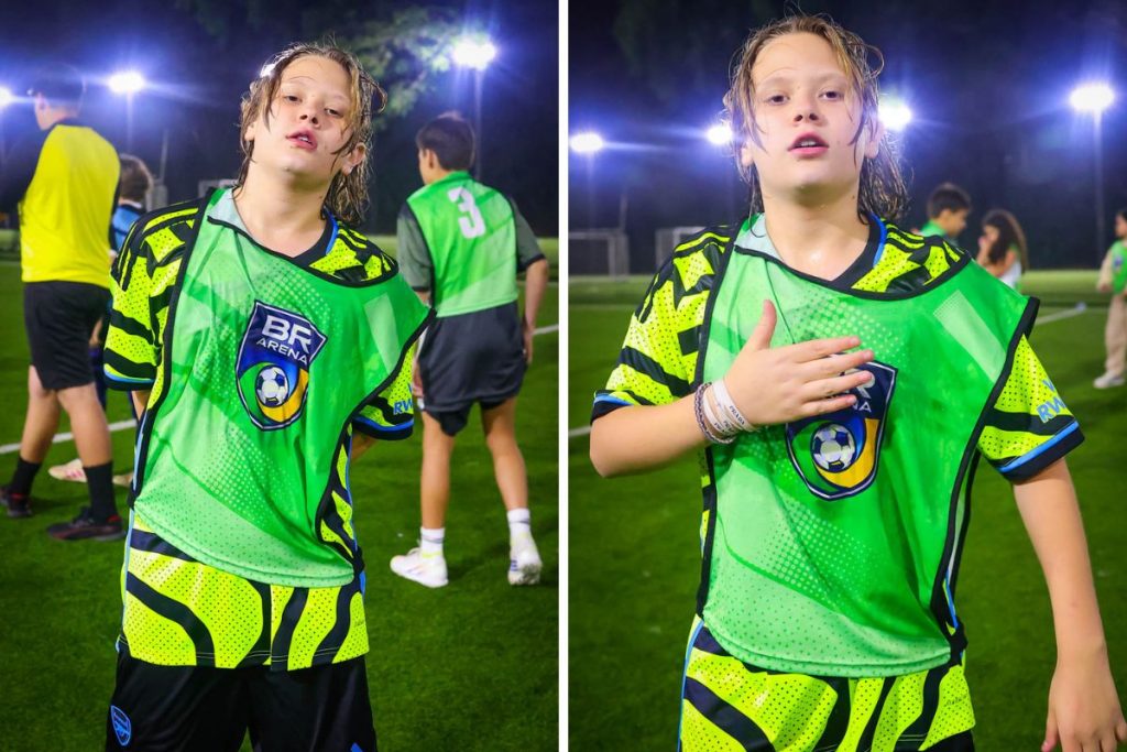 Vittorio durante jogo de futebol