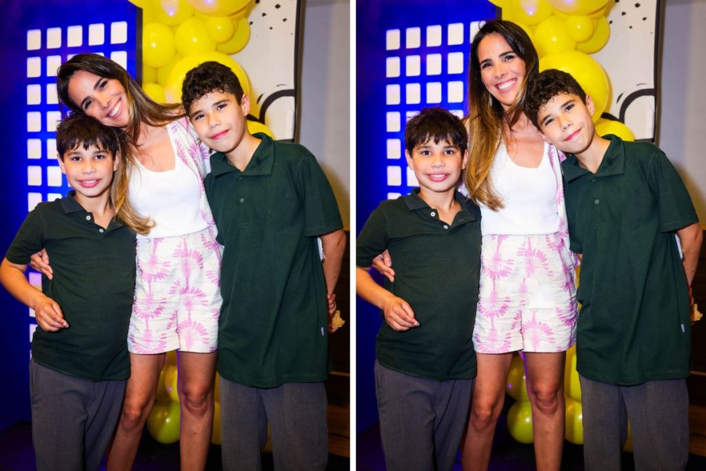 Wanessa Camargo com os filhos José Marcus e João Francisco