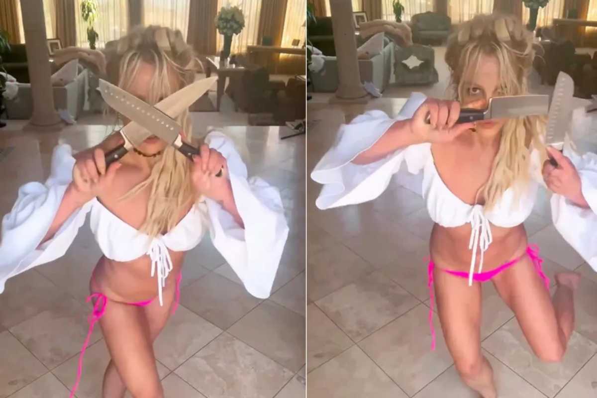 Britney Spears dança com facas