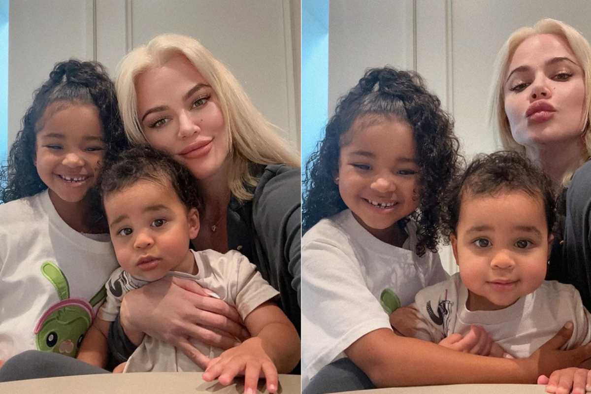 Khloe Kardashian e os filhos True e Tatum