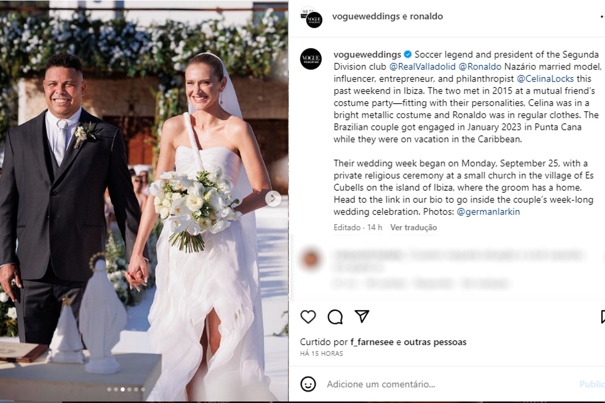 Ronaldo Nazario casamento Celina Locks