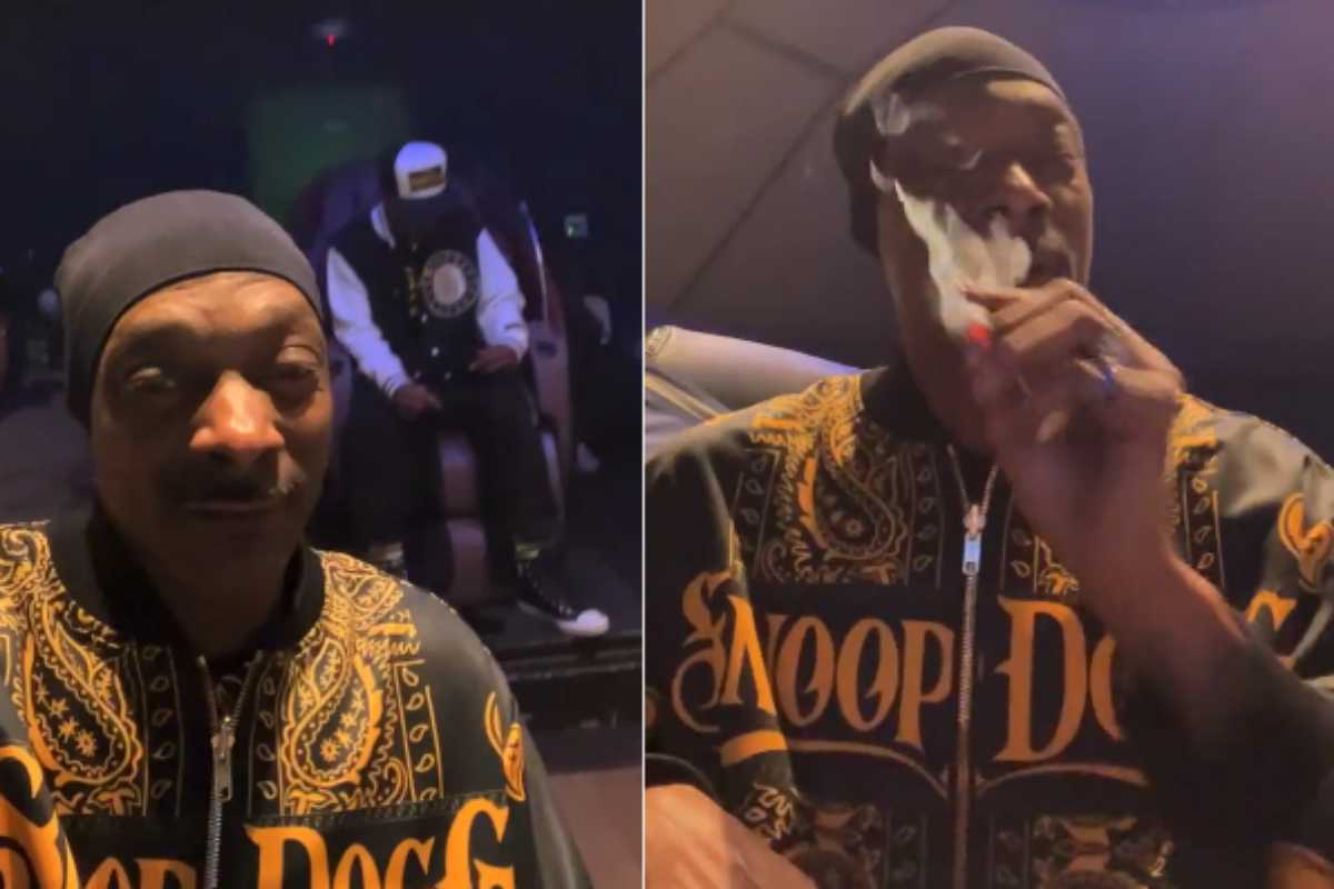 Snoop Dogg fumando na noite de Ação de Graças