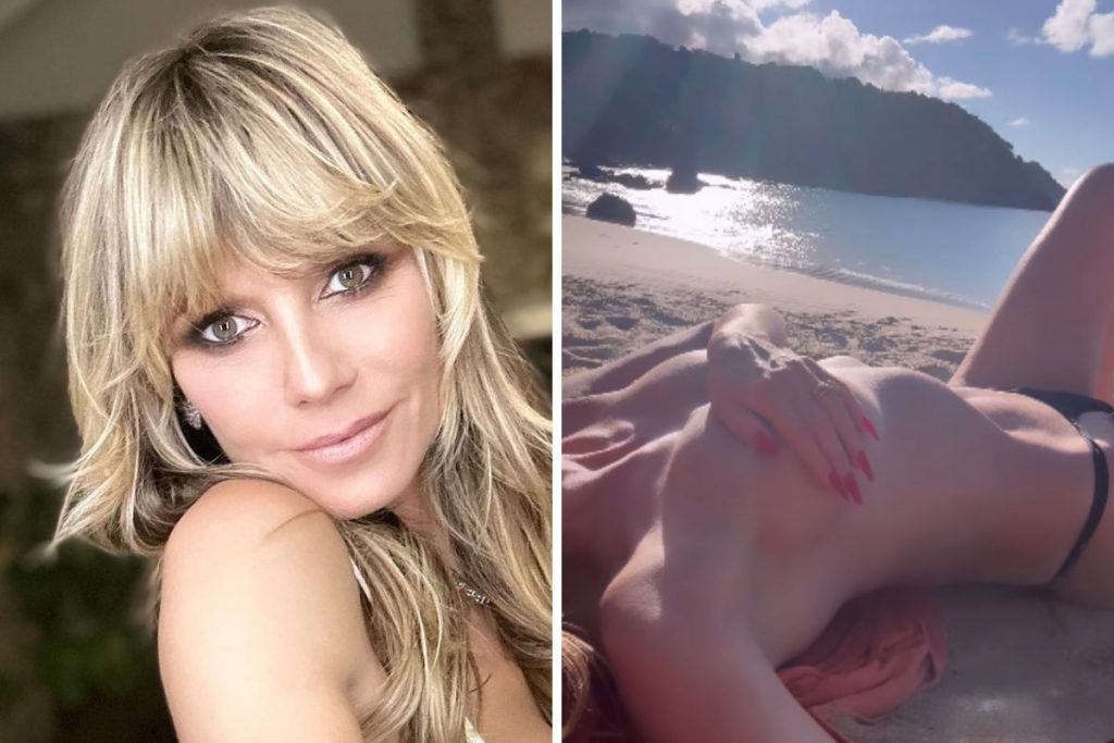 Heidi Klum de topless na praia