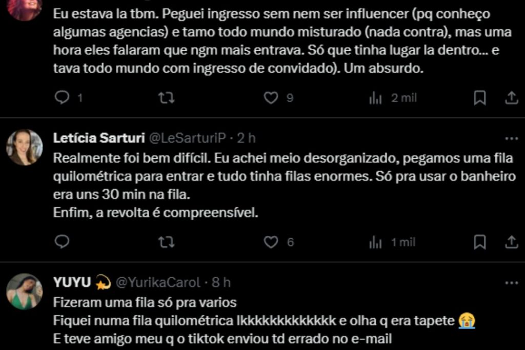 Influencers. convidados e público geral comenta o TikTokAwards (Reprodução/Twitter)