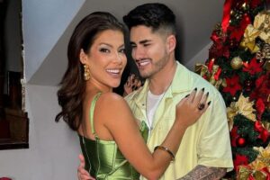 Jaquelline e Lucas Souza abraçados