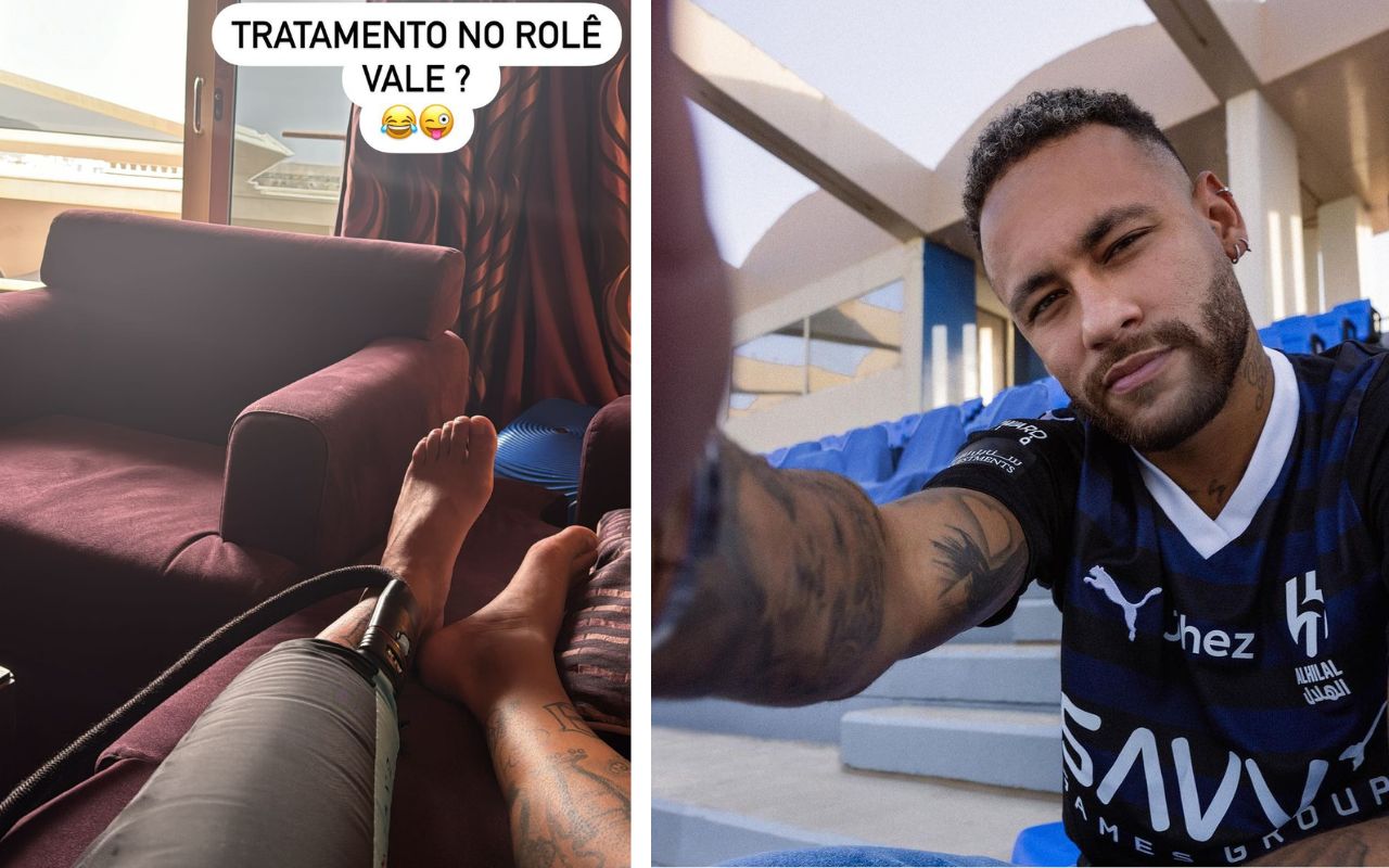 Neymar faz tratamento no joelho durante seu cruzeiro