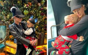 Nicky e Paris com seu filho caçula na Disney