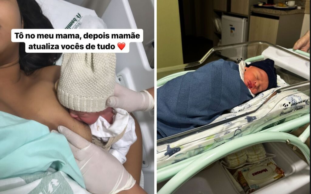 João Gomes e seu filho recém nascido, Jorge