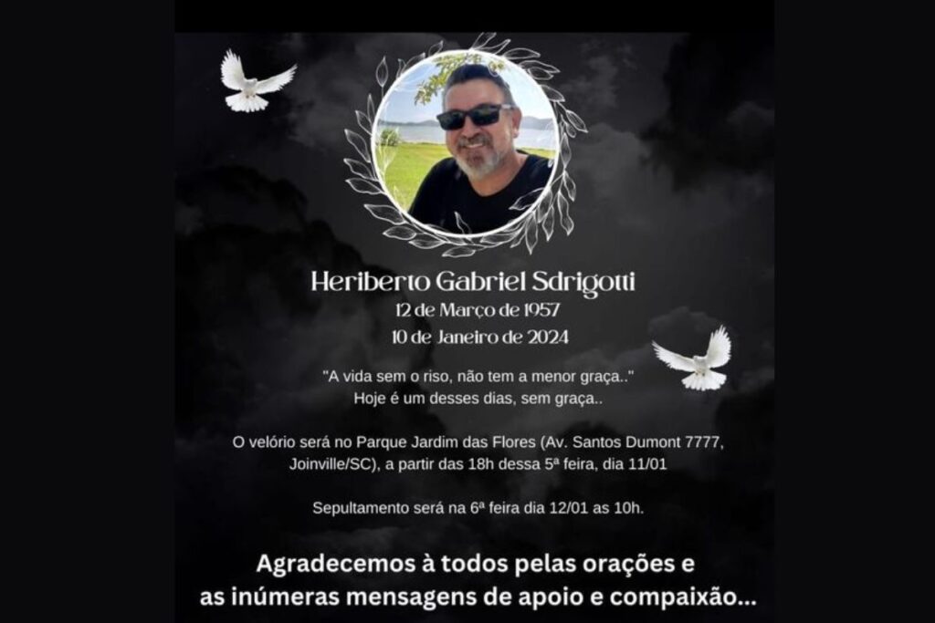 Comunicado sobre a morte de Beto Gabriel Sdrigotti