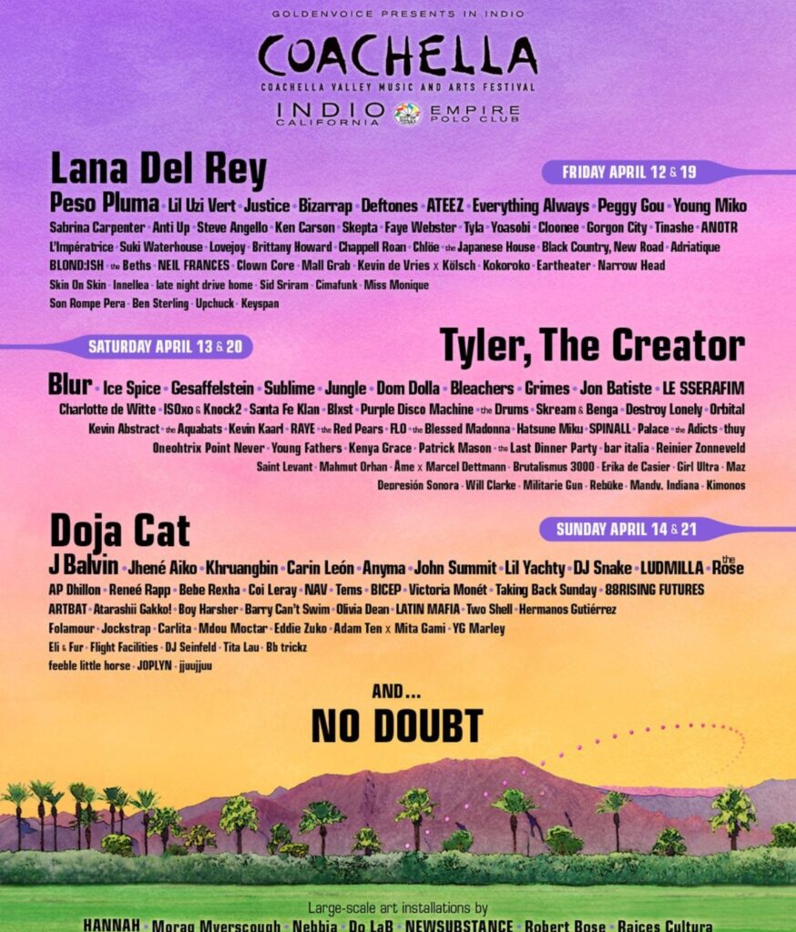 Line up do festival Coachella 2024