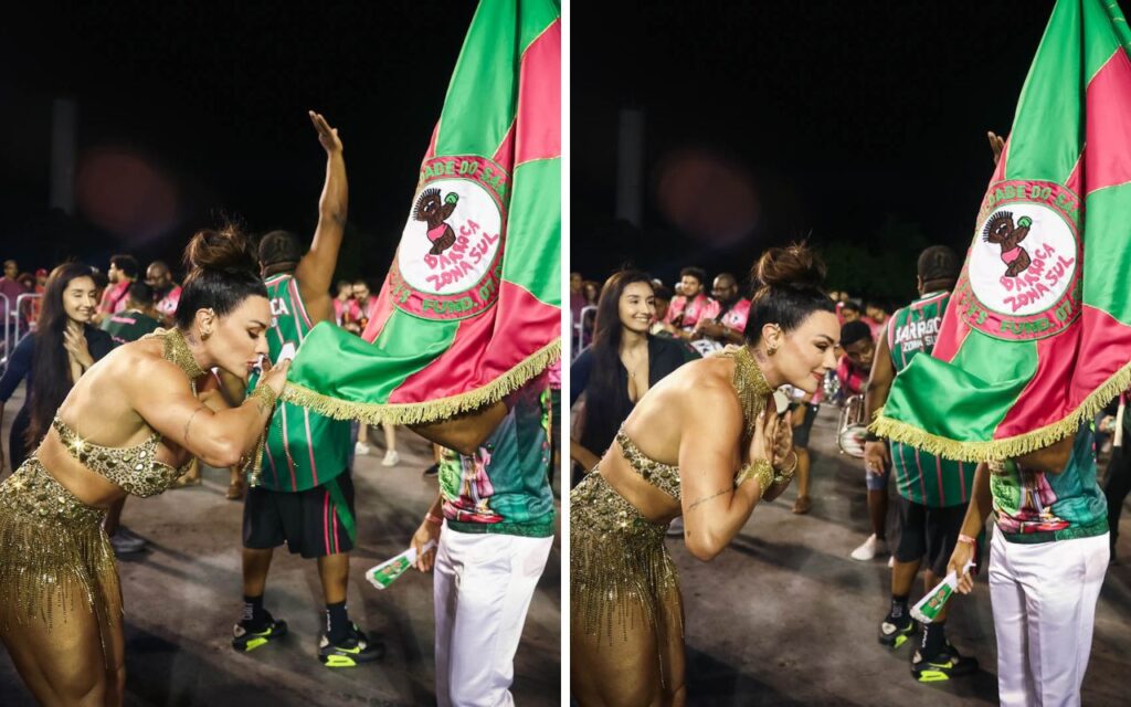 Juju Salimeni beija a bandeira da Barroca Zona Sul