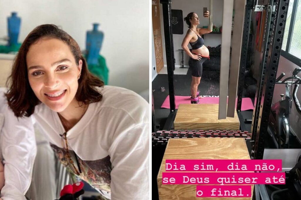 Letícia Cazarré mostra barrigão de grávida em frente ao espelho (Reprodução/Instagram)