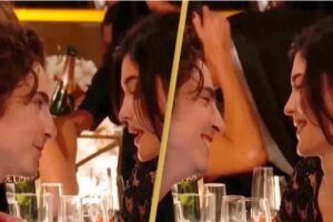 Timothée Chalamet e Kylie Jenner no Globo de Ouro