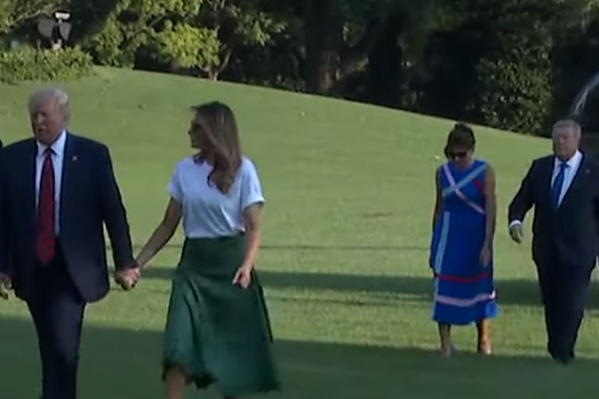 Donald e Melania Trump, e os pais da primeira-dama