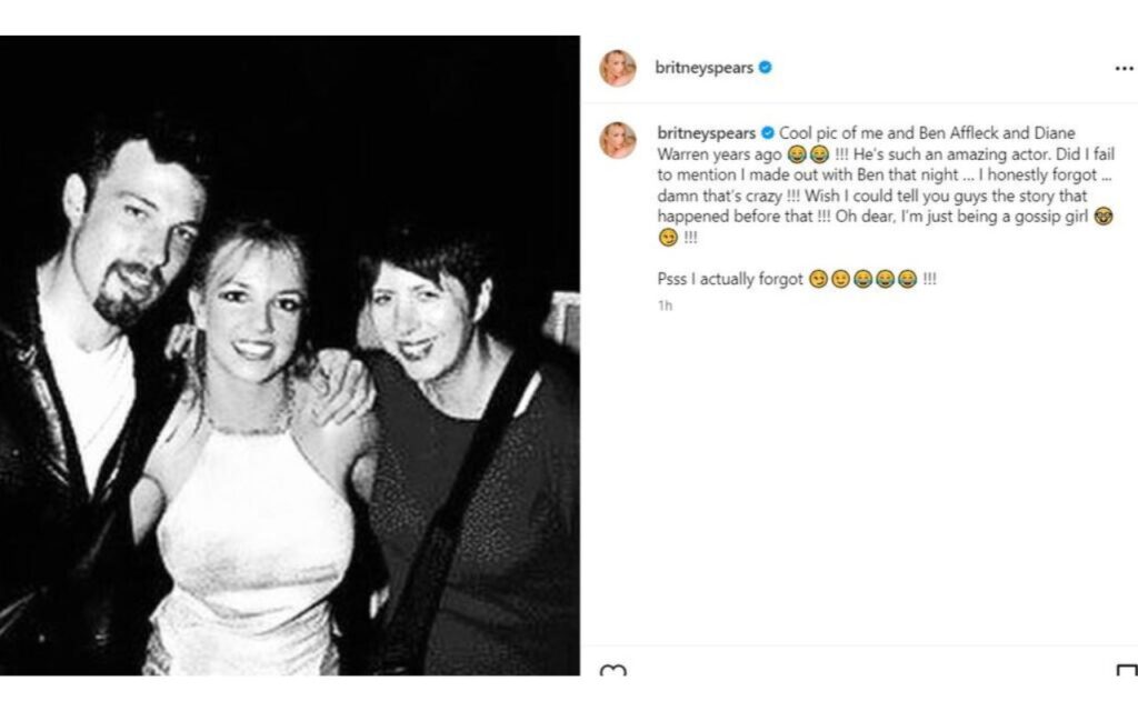 Post de Britney Spears sobre Ben Affleck