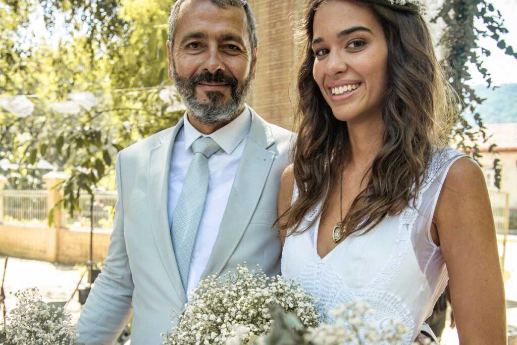 José Inocêncio (Marcos Palmeira) e Mariana (Theresa Fonseca) se casando em Renascer