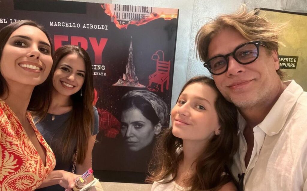 Fabio Assunção com a filha Ella Felipa, a namorada Isa Salmen e sua irmã