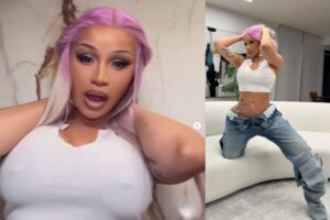 Cardi B sensualiza de calça jeans