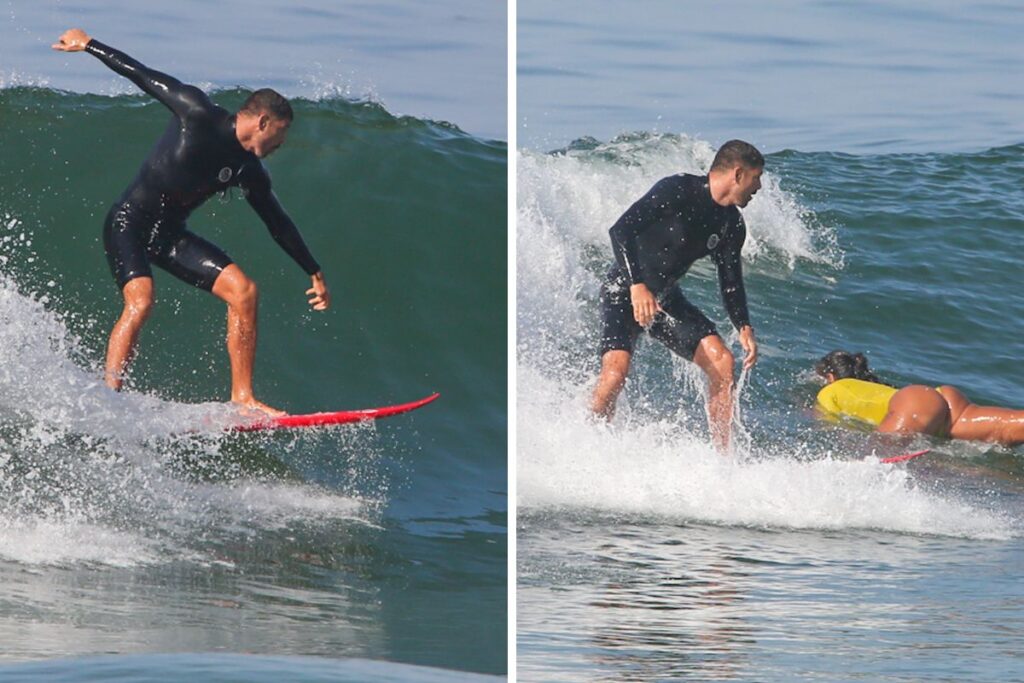 Ator mostrou habilidade no surfe