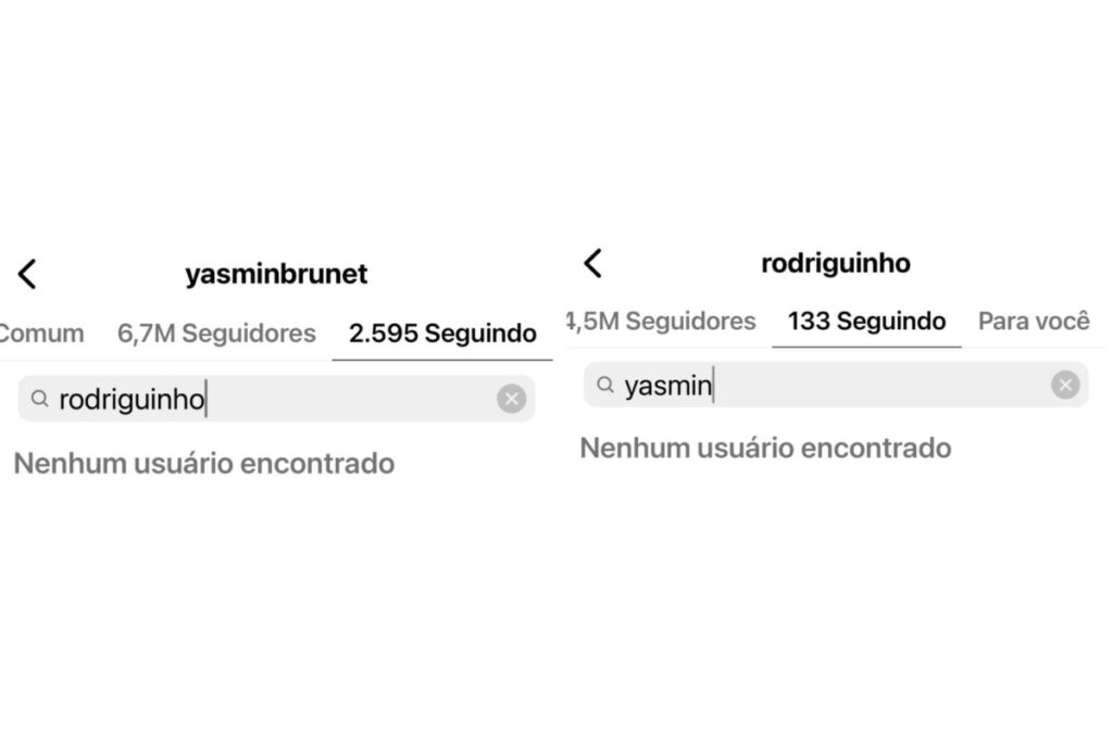 Rede social Yasmin e Rodriguinho 