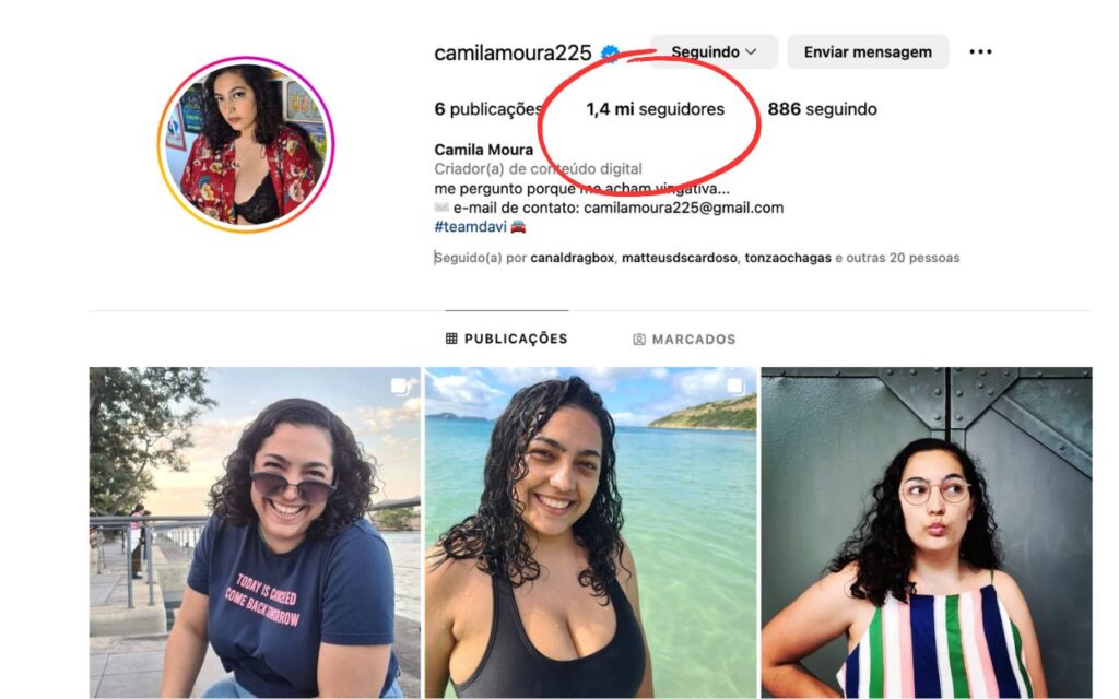Perfil Instagram Camila Moura