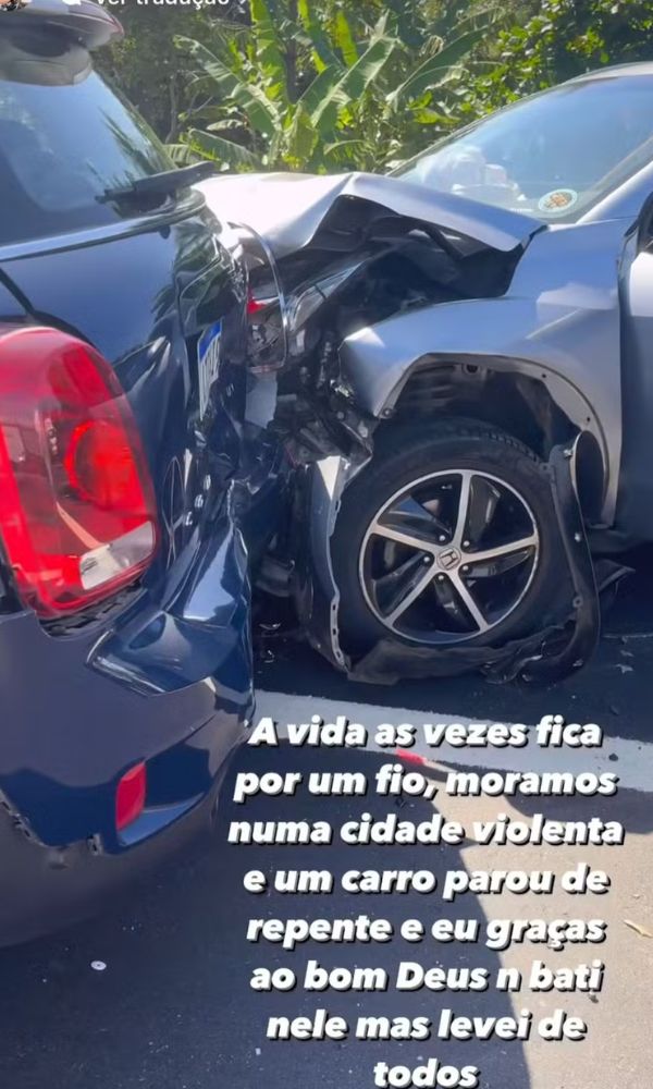 Cena do acidente de Cininha de Paula e sua filha, Maria Maya – Foto: Reprodução Instagram
