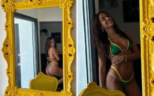 Anitta veste biquíni verde e amarelo e antecipa novo álbum