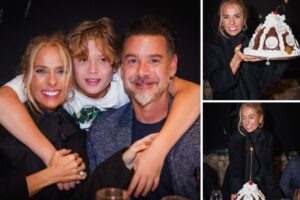 Adriane Galisteu, o filho Vitorio, e o marido, Alexandre Iódice