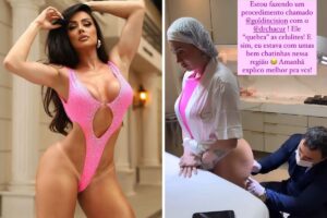 Juju Salimeni fazendo tratamento no bumbum