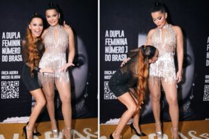 Maiara beija a barriga de Maraisa