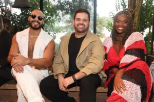 Marcus Vinicius, Michel e Raquele na SPFW