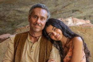 No Racho Fundo: Tico Leonel (Alexandre Nero) e Quinota (Larissa Bocchino)