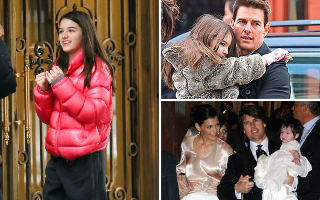 Suri Cruise com os pais, Tom Cruise e Katie Holmes - Foto: Grosby Group