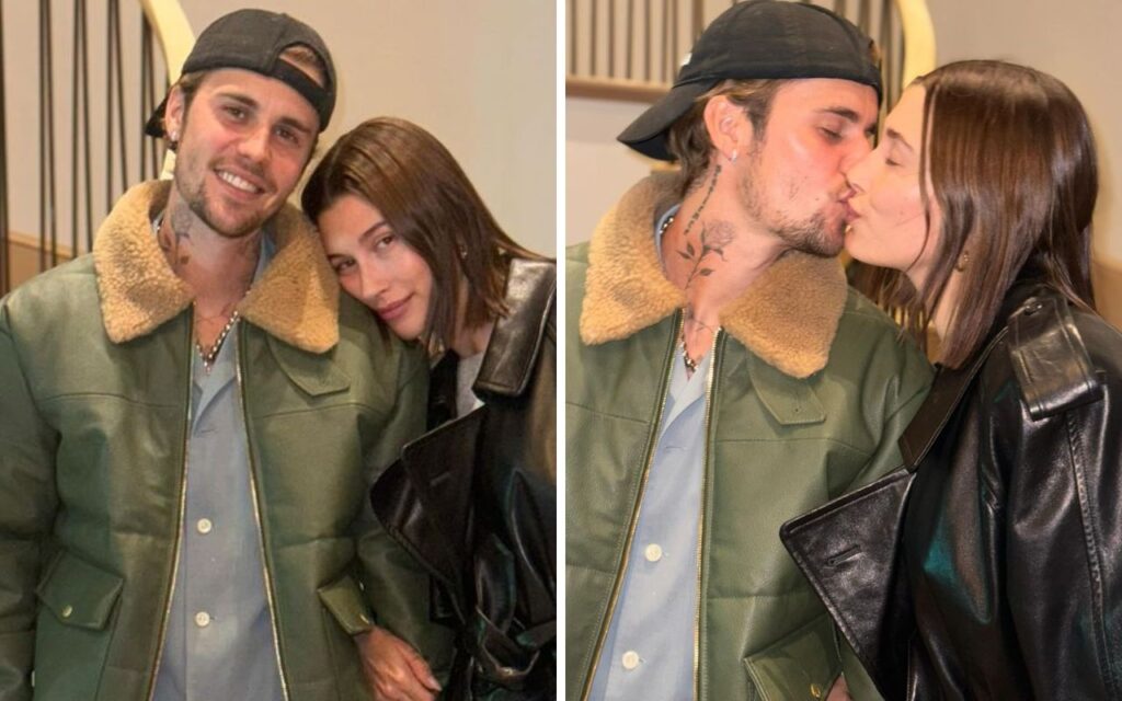 Justin e Hailey Bieber juntos e se beijando – Foto: Reprodução Instagram