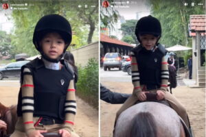 Zoe em aula de hipismo